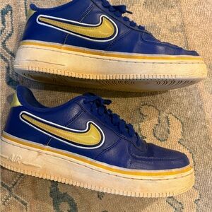 Nike Royal Blue and Gold Sneakers